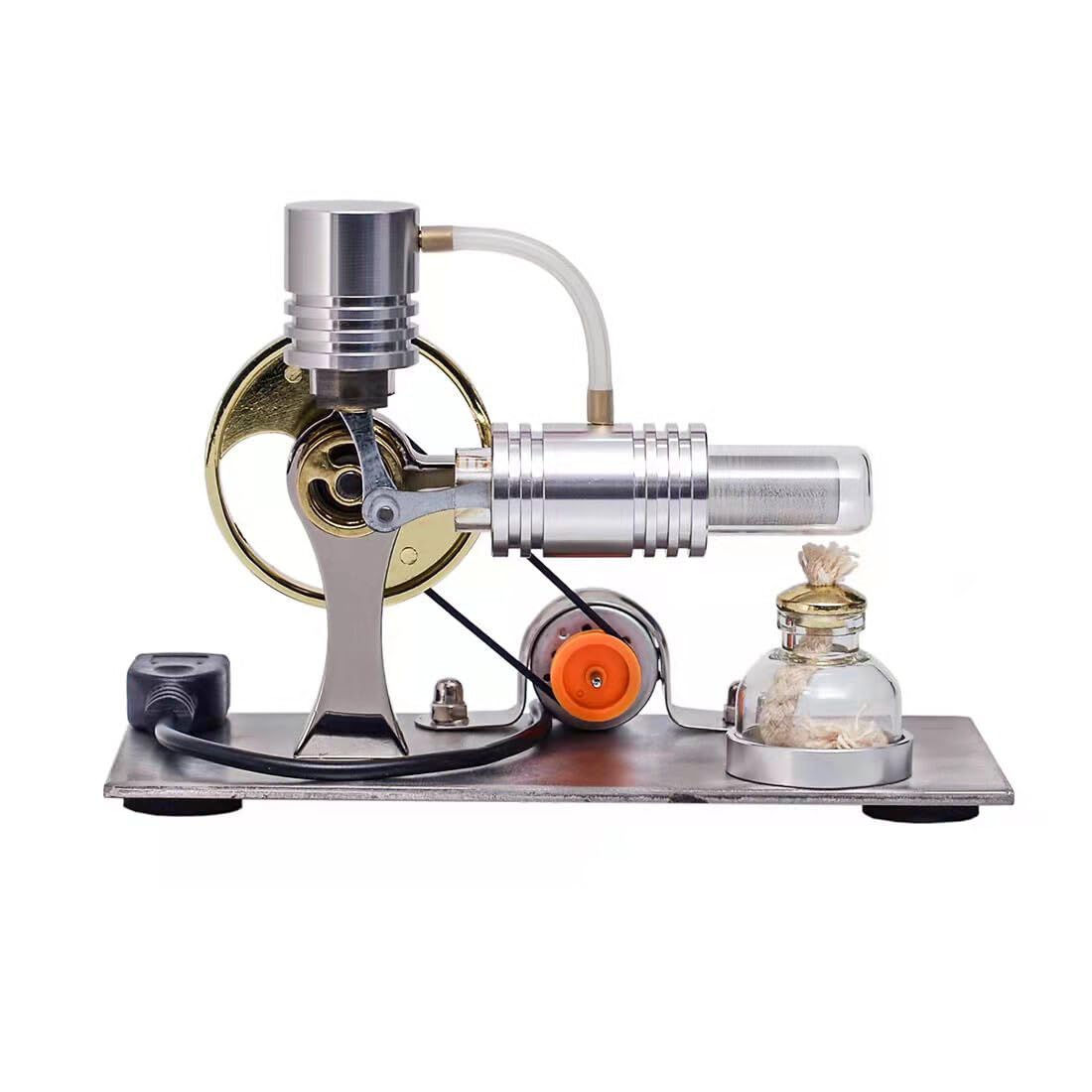 Kisss Stirlingmotor Bausatz, L-förmig Sterlingmotor Motor Externer Stirlingmotor Modell, Stirlingmotor Stromgenerator Dampfmaschine Modell für Technikbegeisterte DIY Experiment Lernspielzeug