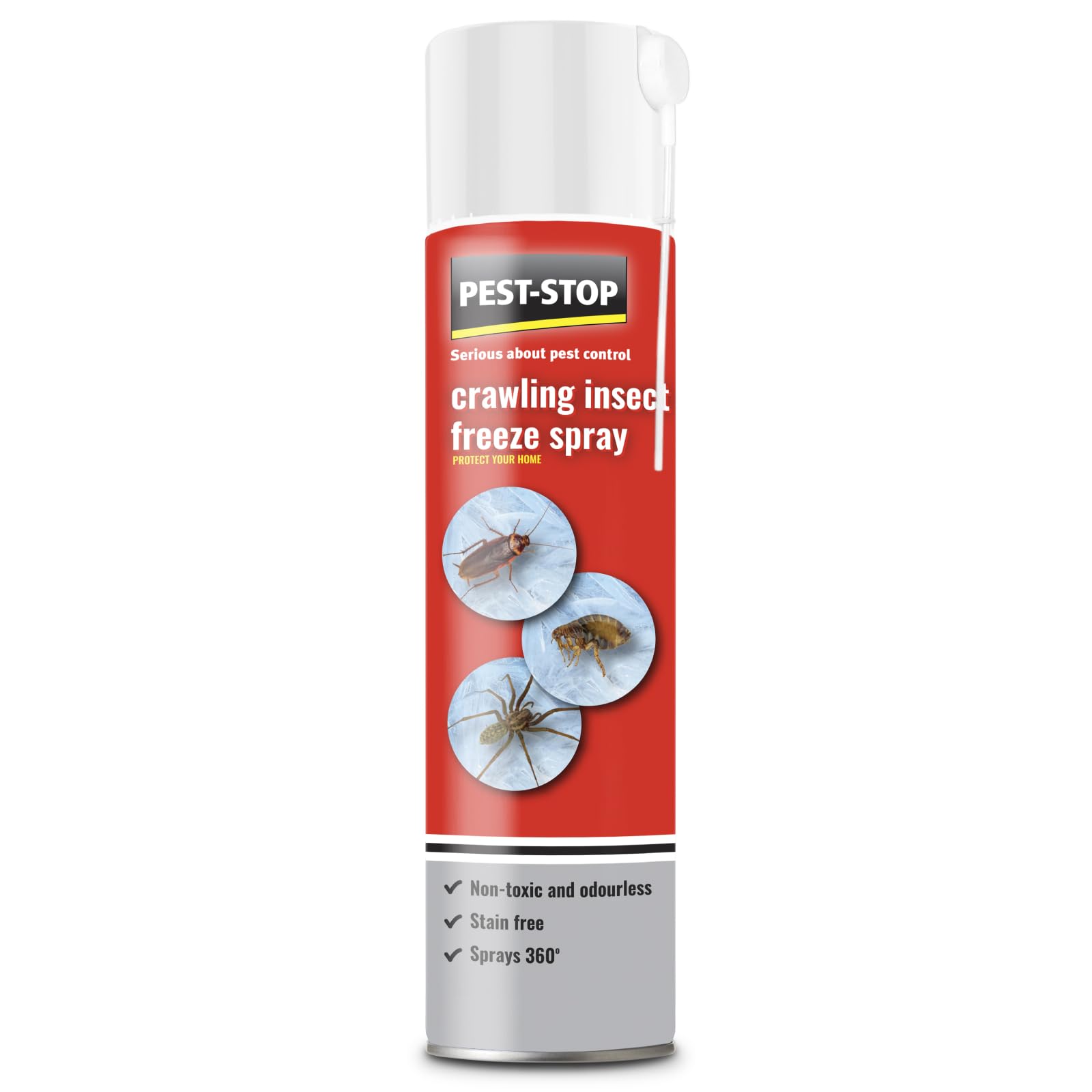 Pest-StopCrawling Insect Freeze Spray – Instant Cold Action Bug Spray for Ants, Spiders, Silverfish, Cockroaches & Bed Bugs – Insecticide-Free – Safe for Indoor Use – 300ml