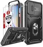 LeYi Cover per Samsung A34 5G: con Vetro Temperato [2 Pack](Nero)