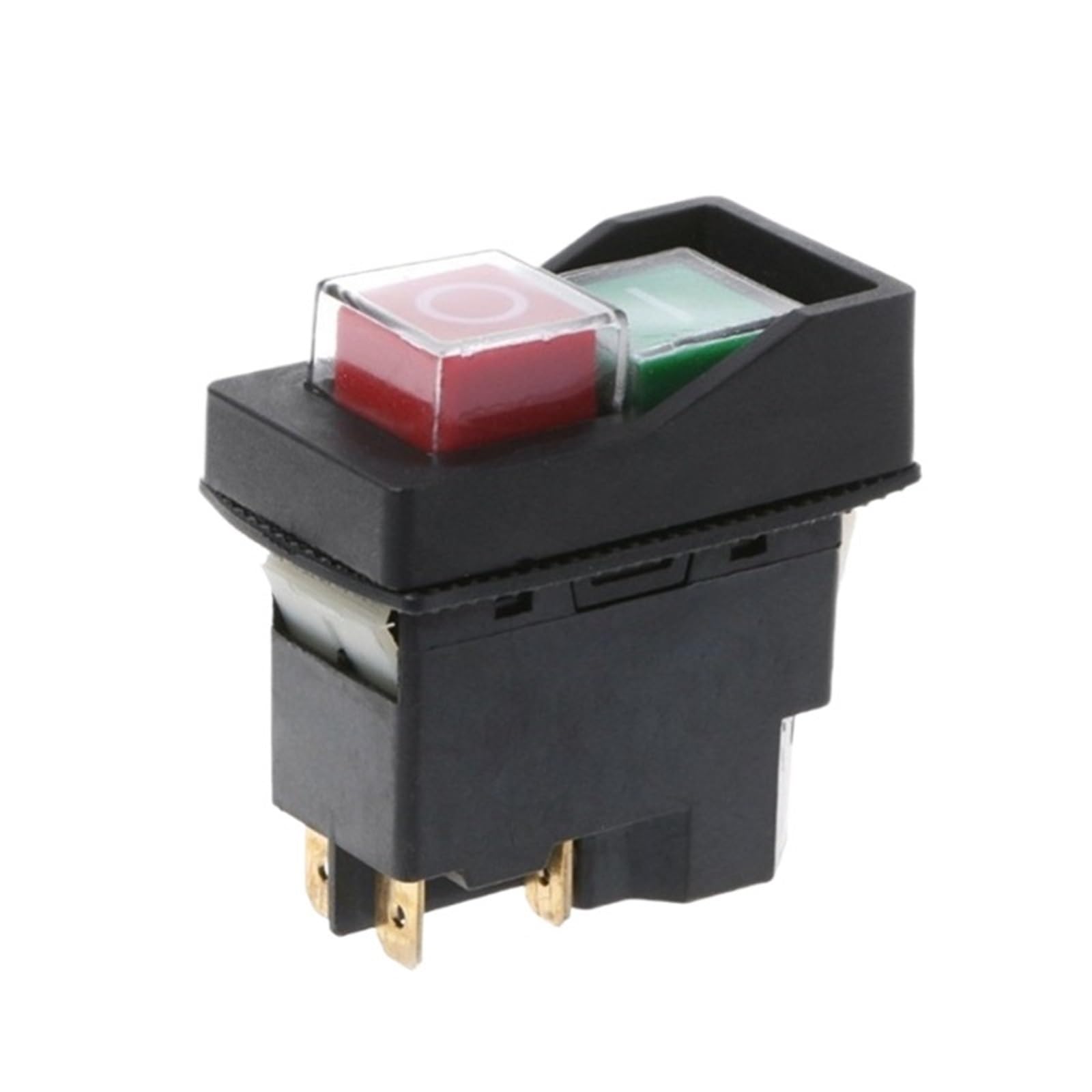 Interruptor de botón electromagnético KLD28 de 16A y 4 pines, herramienta eléctrica, interruptor de botón de seguridad de encendido/apagado, fácil de operar E7CB