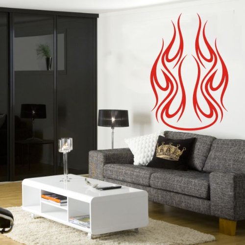 Wandtattoo Flamme 80x44 Cm – Selbstklebende Deko Für Wohnzimmer, Kinderzimmer, Büro & Mehr