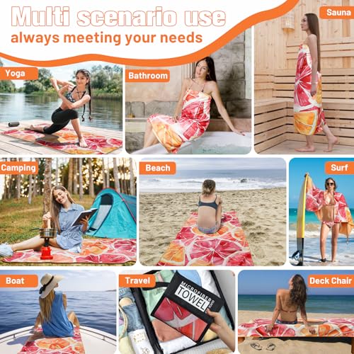 INYEEXUP Strandtuch XXL 90x180 cm Mikrofaser, Doppelseitig, Schnelltrocknend, Sandfrei, Weich und Leicht für Reise, Urlaub, Schwimmen & Camping