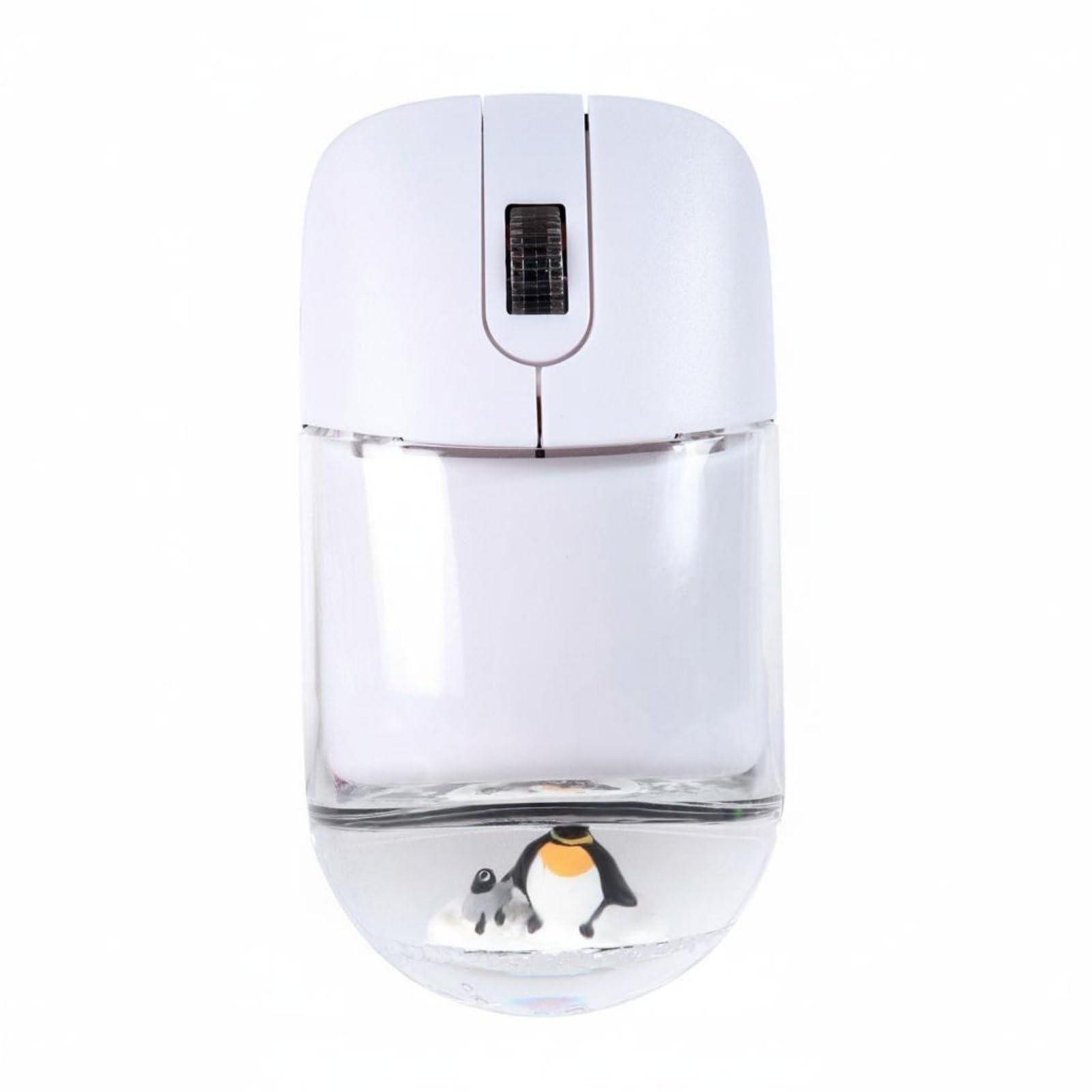 Transparent Shell Wireless Computer Mouse Creature Themed Desktop Mouse White Compact, White-image-49