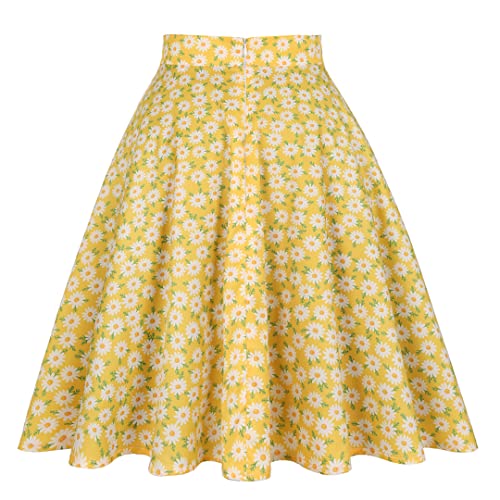 Jupe rétro imprimé floral masquant les formes coupe taille haute confort