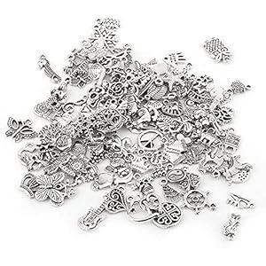 100 pièces motif mixte tibétain argent charme accessoires pièces pendentifs fabrication artisanale, argent et populaire ?
