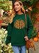 Urvatac Fall Sweatshirt for Women Pumpkin Dog Paw Pullover Thanksgiving Pumpkin Graphic Long Sleeve Shirt Tops Green