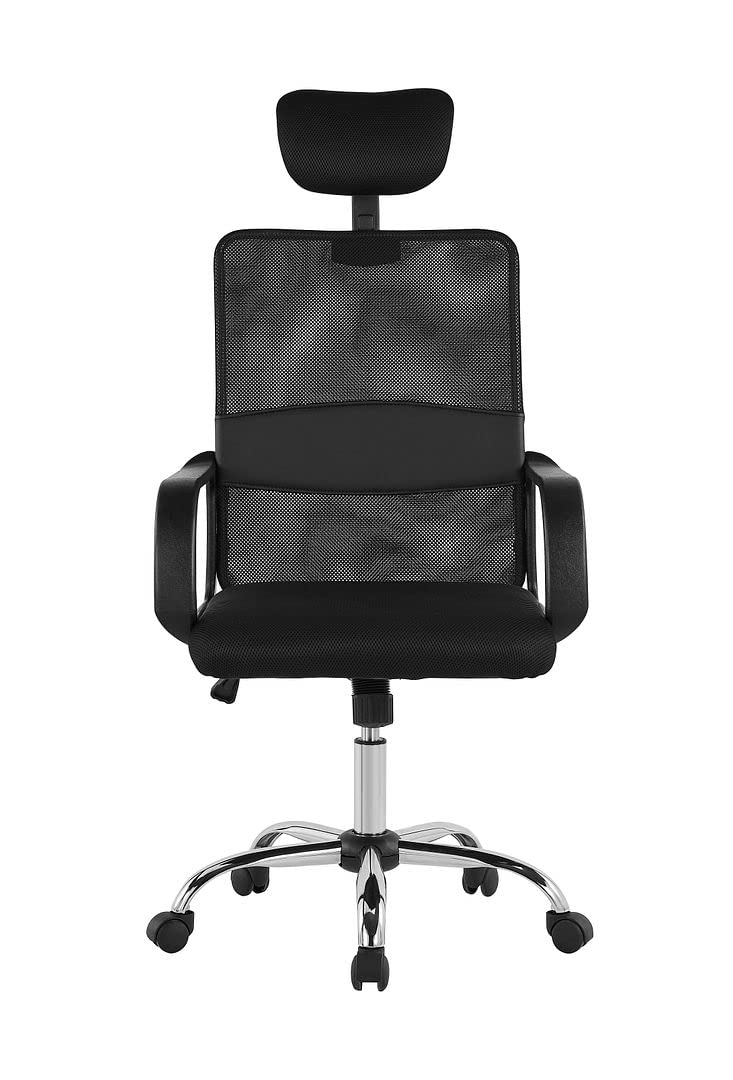 Halter Ergonomic Mesh Office Chair with Headrest, Executive High Back Ergonomic Office Chair with Lumbar Support, Adjustable with Wheels & Tilt Angle, Breathable Mesh Desk Chair, Black