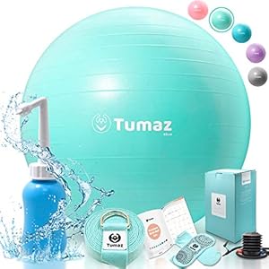 Tumaz Birth Ball - Birthing Ball for Pregnancy & Labor - Including Birthing Ball/Peri Bottle/Yoga Strap/Non-Slip Socks - Pregnancy Ball for Exercises Set with Quick Foot Pump & Instruction Poster