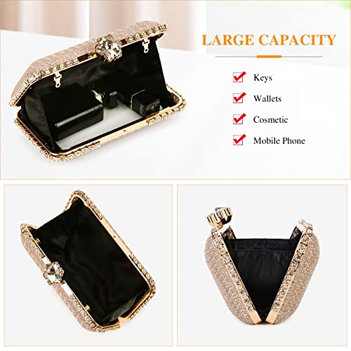 UBORSE Handtas voor dames, avondtas, clutch, ketting, schoudertas, glanzend, kleine tas voor vrouwen, meisjes, bruiloft, bruid, feesttas, zwart - Image 7