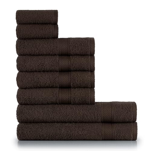Juego de toallas de 8 piezas de algodón gris antracita para toda la familia 2