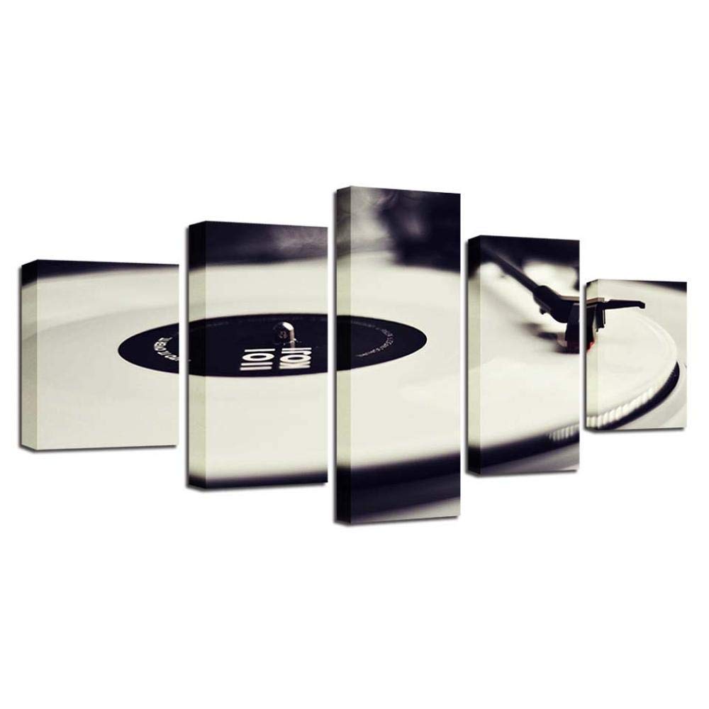 Image sur verre et toile gramophone blanc impression moderne 5 pièces - 8