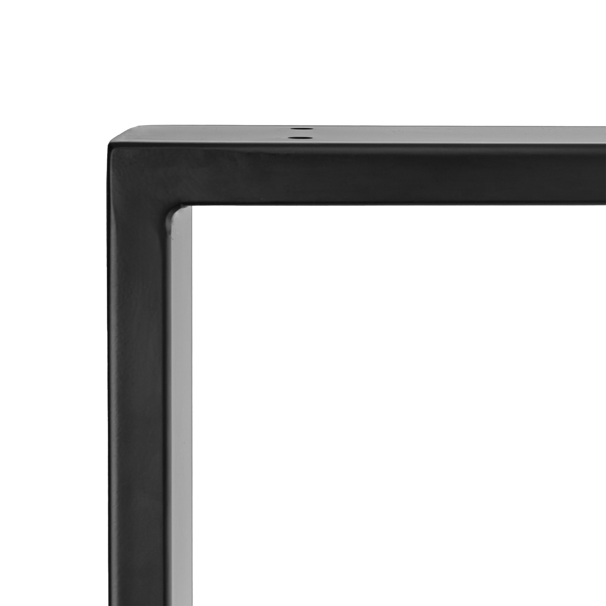 Natural Goods Berlin 2X Tischkufen O-Form Metall Tischbeine Tischgestell höhenverstellbar Möbelkufen rund schwerlast Outdoor U-Modell Industrie Design (B80 x H72cm (Esstisch/Schreibtisch), Schwarz)