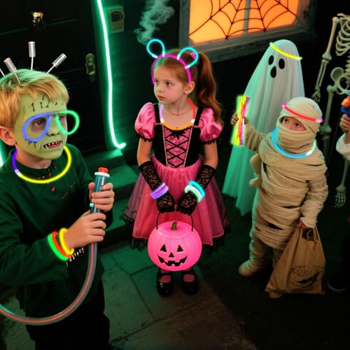 3 otters 100PCS Glow Sticks, 8 Inch Glow in the Dark Party Favors Halloween Party Supplies Light Up Sticks for Kids Adults Birthday Decorations - Image 4