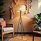 Osasy Moderne Stehlampe mit Wechselschirm, Dreibein-Gestell, Schwarz, Dimmbar, E27 Fassung, Dekorative Stehleuchte für Wohnzimmer und Büro (Weißgold-MusterA)