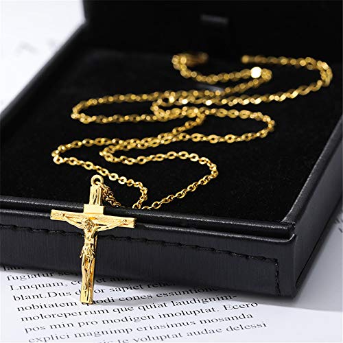 Stainless Steel Cross Crucifix Pendant Necklace Dainty Unisex Religious Baptism Jewelry2