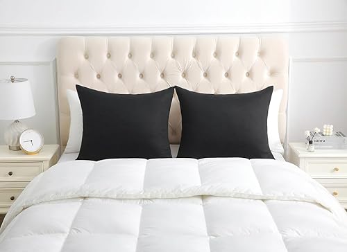 Miniatura 2 de Fundas de almohada estándar, fundas de almohada 100% algodón egipcio con cremallera oculta, 500 hilos, fundas de almohada con cremallera, juego de 2