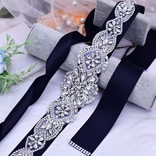 Bridal Wedding Belt Sash, Bridal Belt Hand Rhinestone Wedding Belt for Bride Crystal Sash Women Dress Accessories4