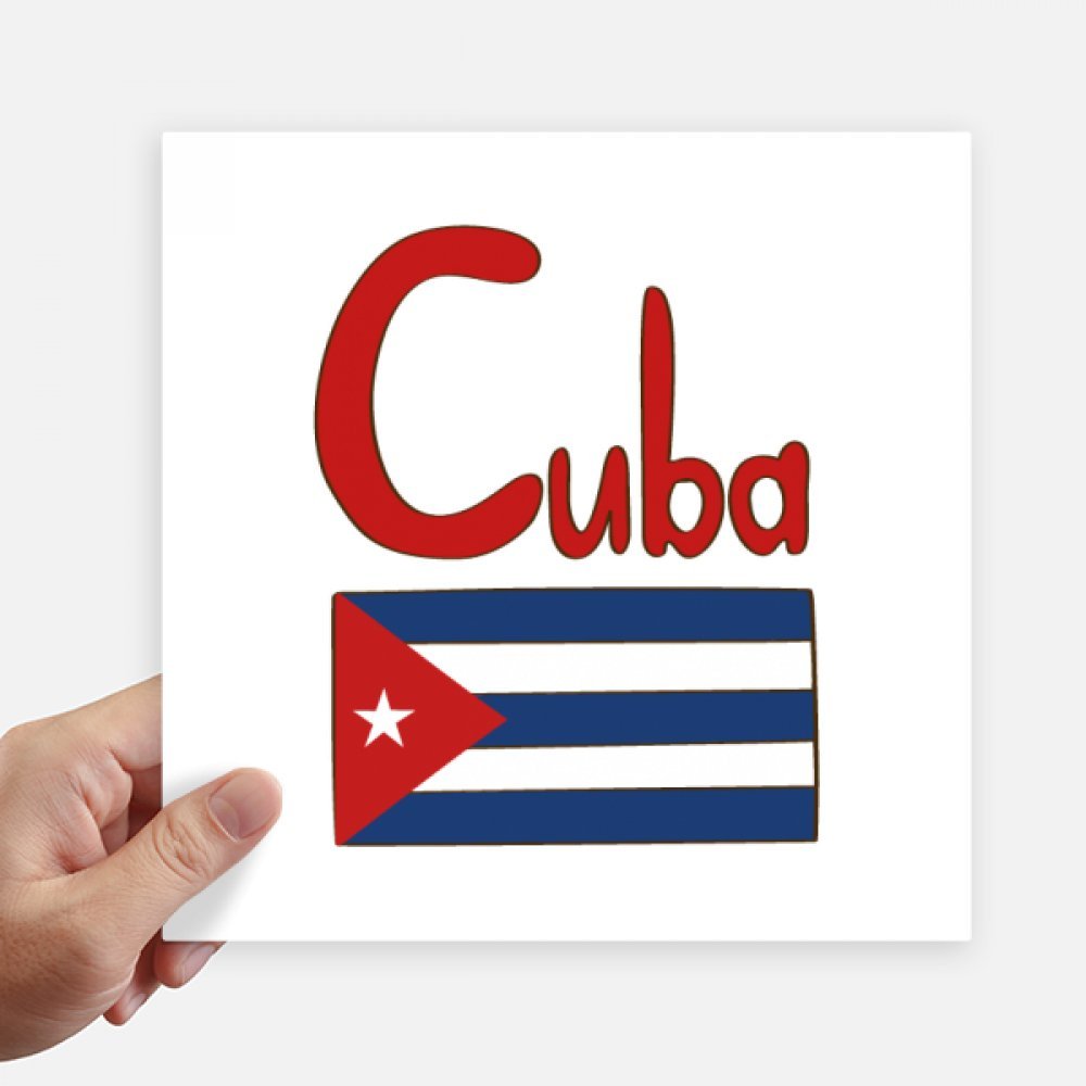 Pegatinas de Cuba de 20cm de gran tamaño cuadrado azul y rojo para decoración pack de 4