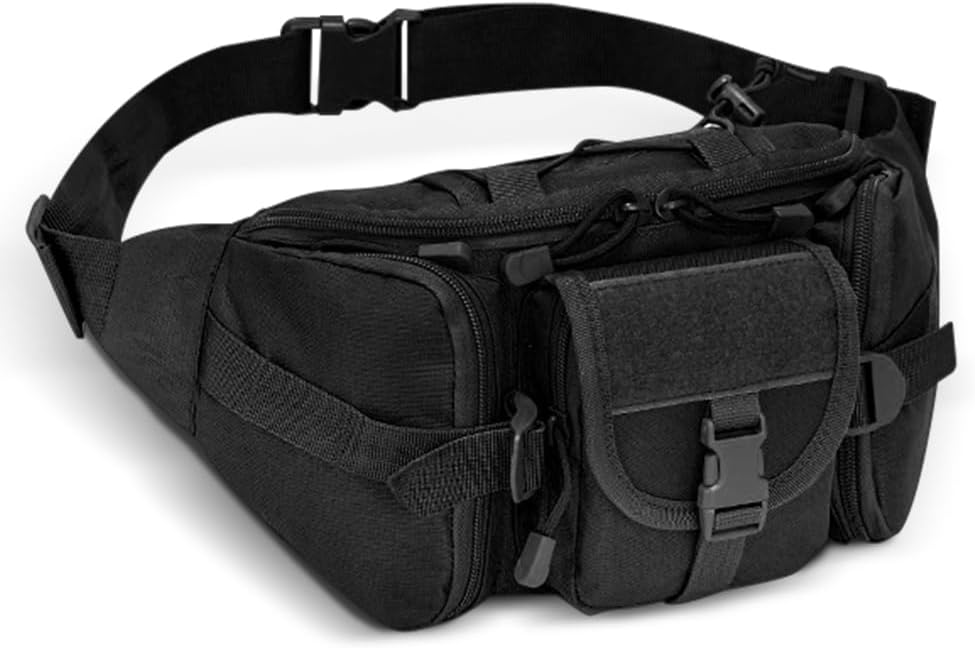 Bumbags Waist Fanny Pack, Fanny Pack Running Waist Pack Bag Adjustable Belt for Outdoors Walking Running Hiking Camping (Black)