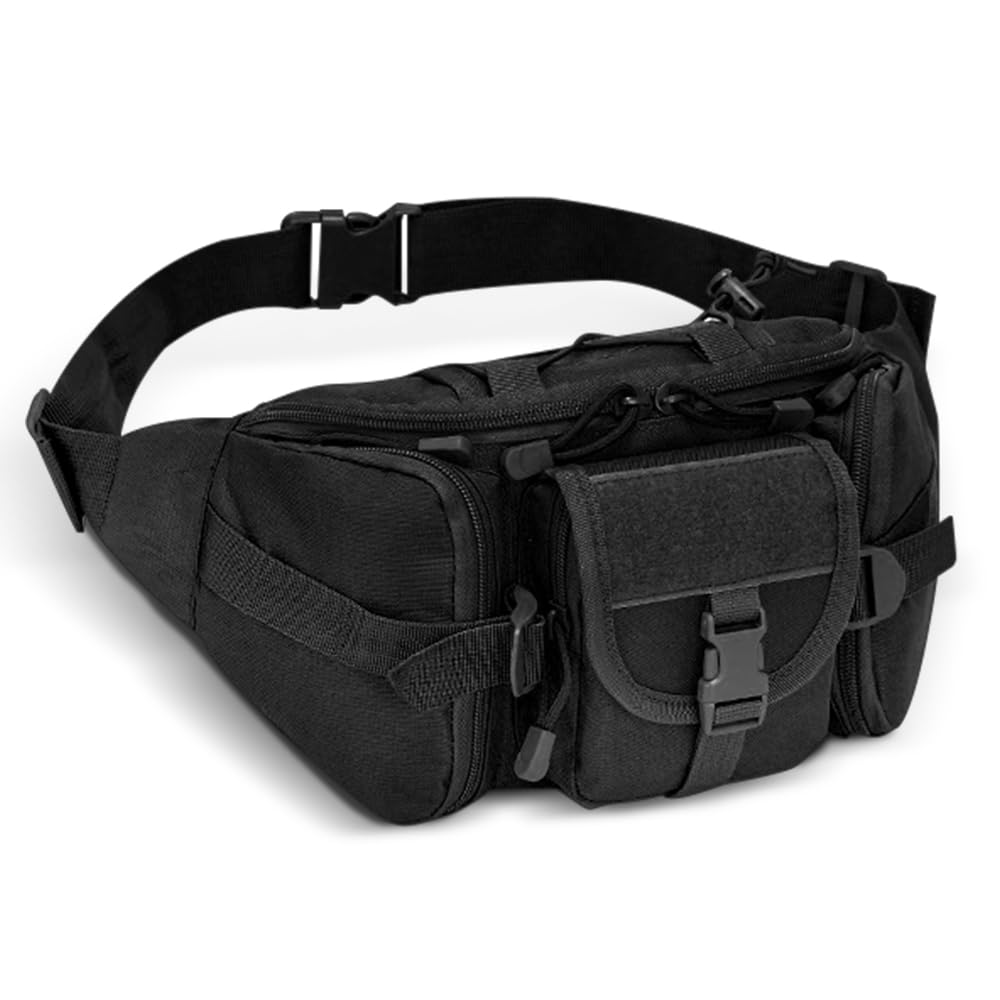 Bumbags Waist Fanny Pack, Fanny Pack Running Waist Pack Bag Adjustable Belt for Outdoors Walking Running Hiking Camping (Black)