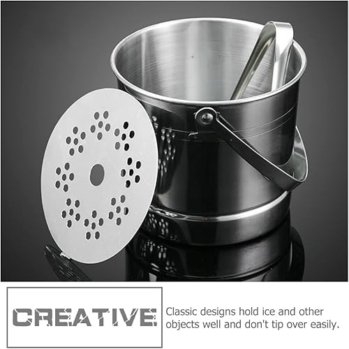 Miniatura 3 de BESTOYARD Cubo de hielo de acero inoxidable - Cubo de hielo aislado de doble pared para buffet cóctel fiestas bar - 5.5 x 5.5 contenedores de hielo