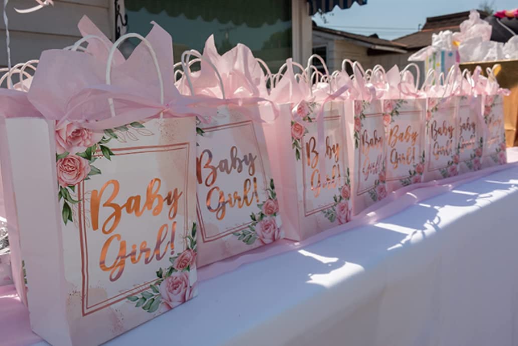 Honoson Kirsch-Geschenktüten, 18 Stück – Mit Griffen, 15x8x21 Cm, Für Hochzeit, Geburtstag & Babyparty