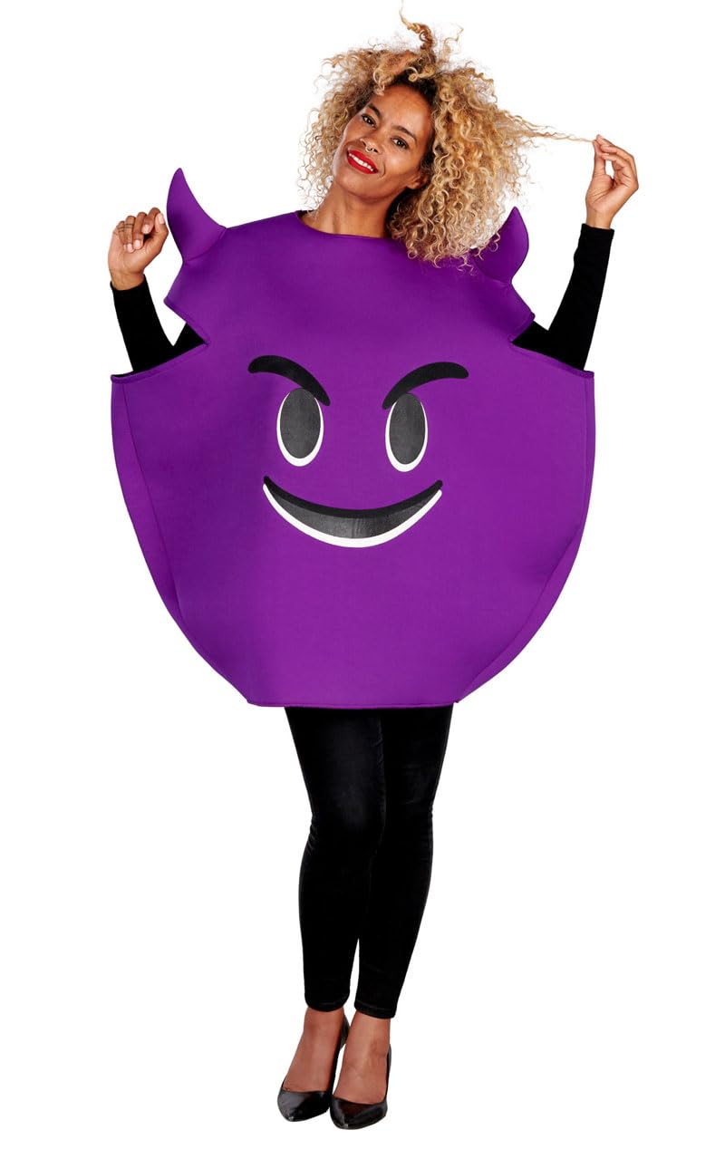 ORION COSTUMES Unisex Adult Horny Devil Purple Emoji Hen Stag Do Fancy Dress Costume