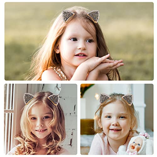 Cat Ears Hair Clips, Bows Barrettes Hair Rhinestones Alligator Clips Hair Accessories For Baby Girls Toddlers Teens #TOP4