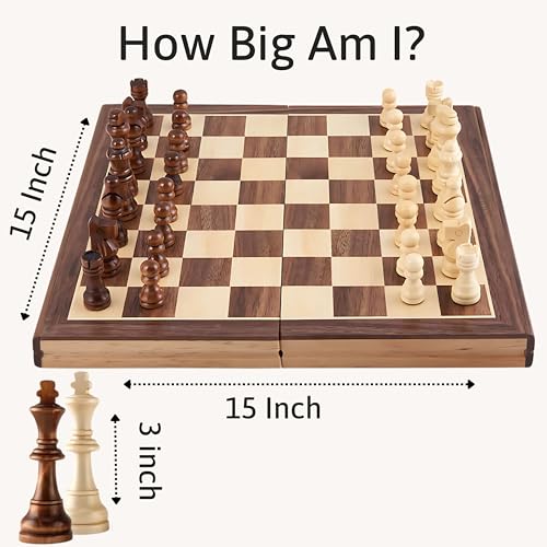 Jaques of London Large Chess Sets | 15" Chess Board | Premium Wooden Set For Adults Luxury | Chess Set For Adults with Staunton Chess Pieces | Since 1795… - Image 3
