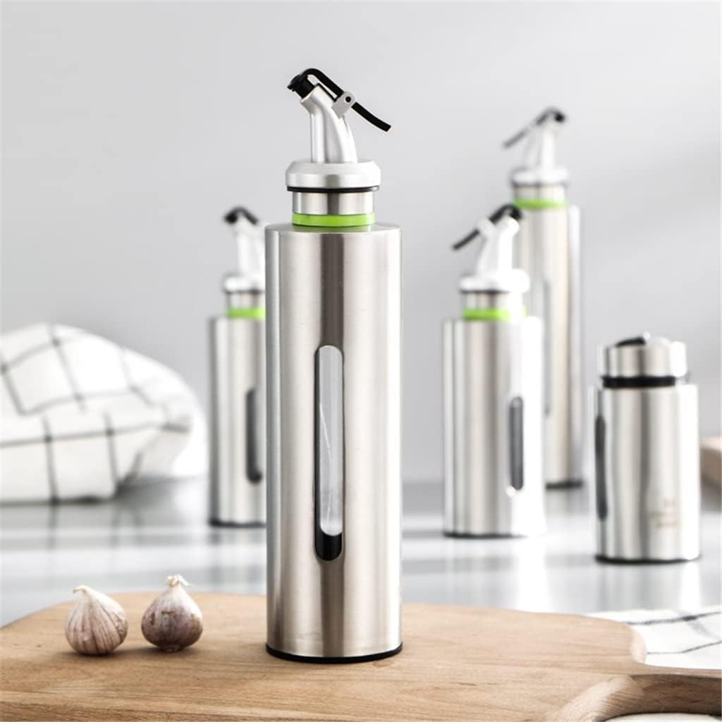 Stainless Steel Oil Can Multifunction Oil Control Pot Portable Oil Spray Bottle Kitchen Utensils (Color : Silver, Size : 150ml)