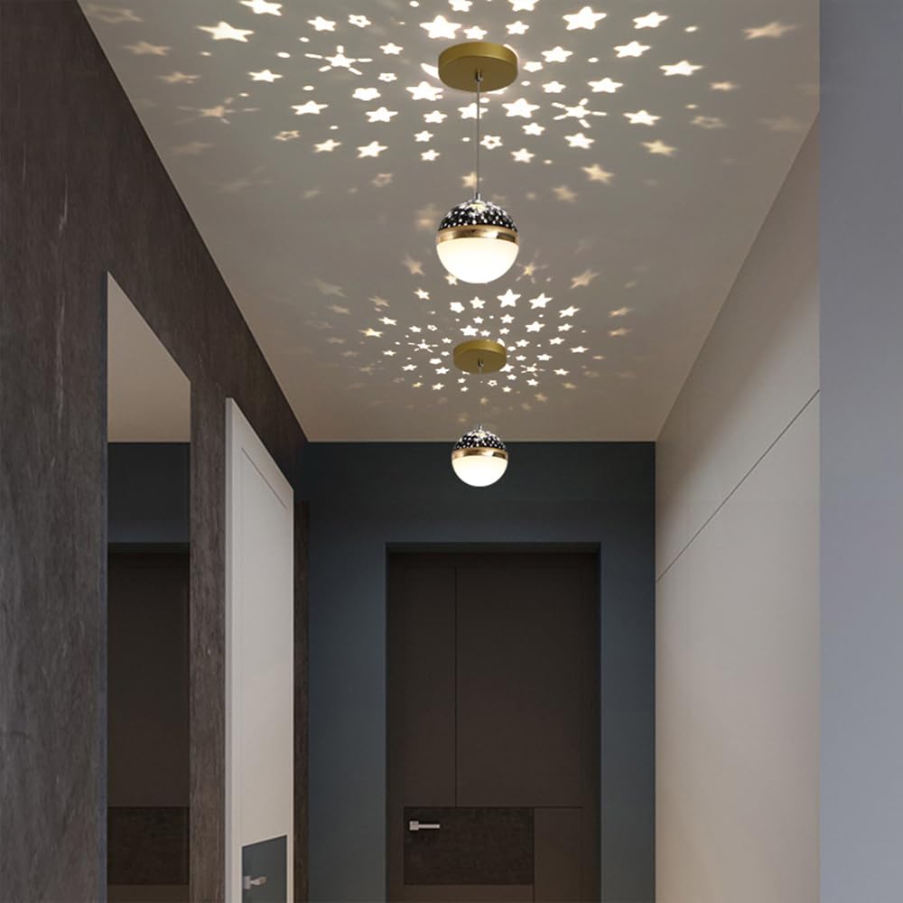 DONHEK Fée Étoile Suspension Globe Lampe Suspendue Projecteur Étoile Chambre d'enfant Plafond Luminaire 12W LED Suspension Lumières pour Couloir Enfants Chambre Pépinière Café Bar Star of Light