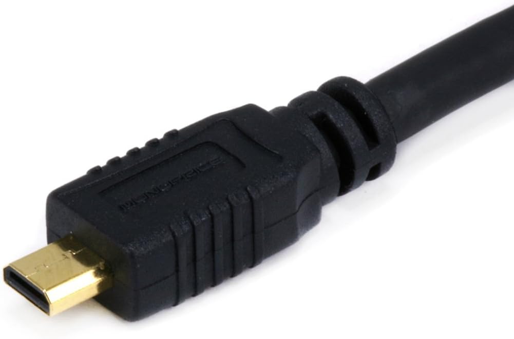 Monoprice 6inch 34AWG High Speed HDMI Cable With Ethernet - HDMI Micro Connector male to HDMI Connector female - Black