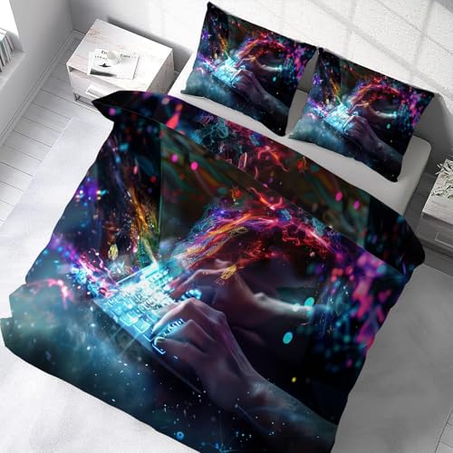 Housse de couette 240x260 science et technologie réversible microfibre parure lit