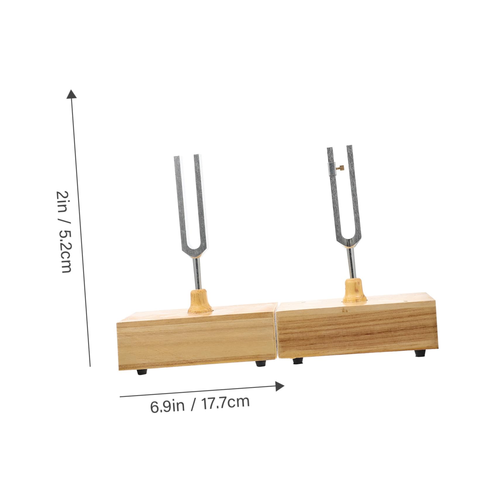 ifundom Experiment Stimmgabel 440 Hz mit Holzsockel und Hammer aus Metall für Physikalische Akustik Experimente und Sicheren Stand