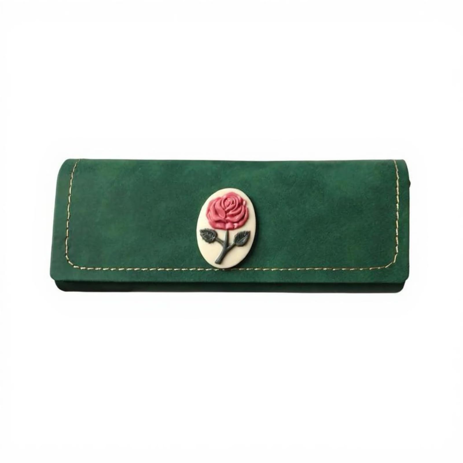 HEAVENGLOW Sunglasses Case, Vintage Floral Organizer, Portable Eyewear Storage for Women Army Green-image-12