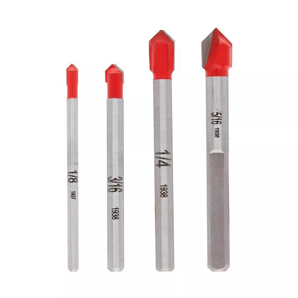 4 Pc 48-20-8988 for Milwaukee Glass and Tile Bit Set 1/8
