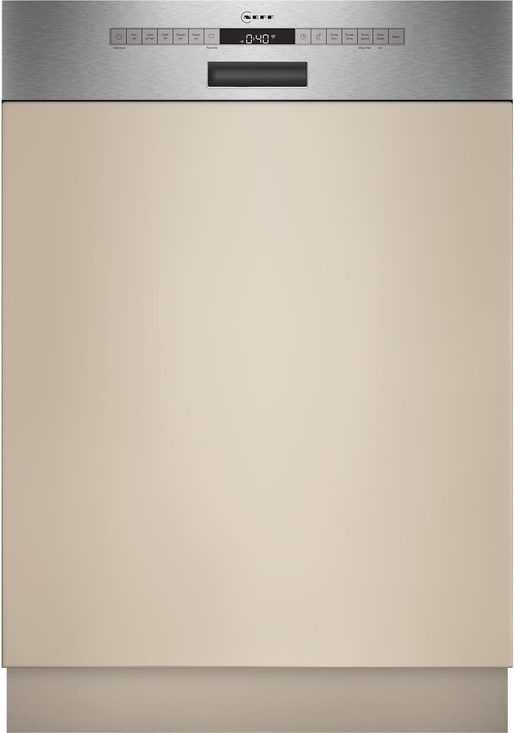 Neff S145EAS16E, N 50, inteligentna zmywarka do naczyń, częściowo zintegrowana 60 cm, zmywarka, wyprodukowano w Niemczech, kosz na sztućce, bardzo cichy, otwarty, intensywne czyszczenie w temperaturze