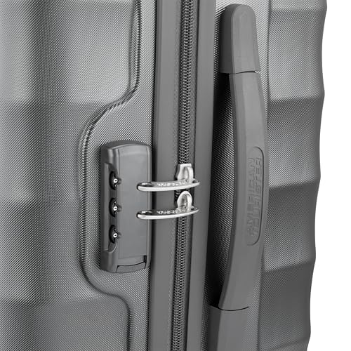 Image of American Tourister Barcelona | Check-in Trolley Bag (69 cm) | 360 8 Wheel Travel Luggage | Hard Case Polycarbonate Suitcase | Mounted Combination Lock | Gun Metal