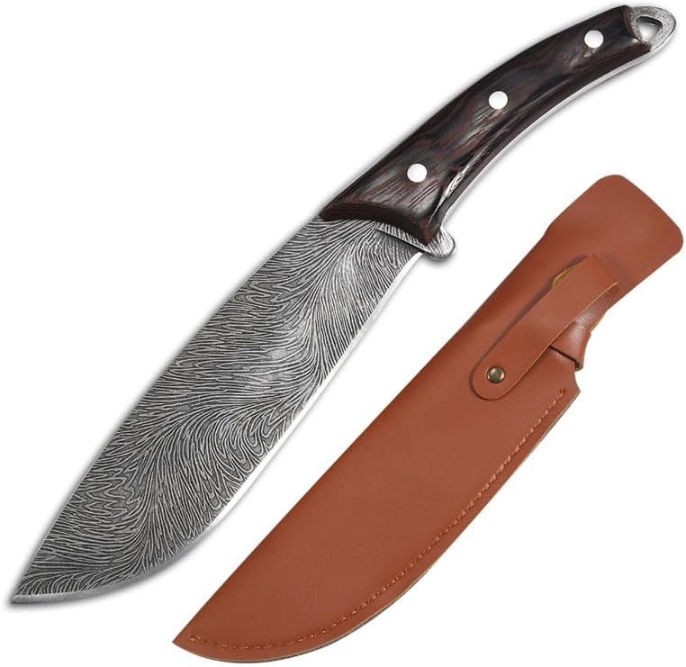 Meat Cleaver,Cleaver Knife 8 Inch Wood Chopper Knife With Holster Sharp Hunting Camping Cleaver Machete Handmade Longquan Kitchen Knives Bone Poultry Tools, LAMAJIGA5844