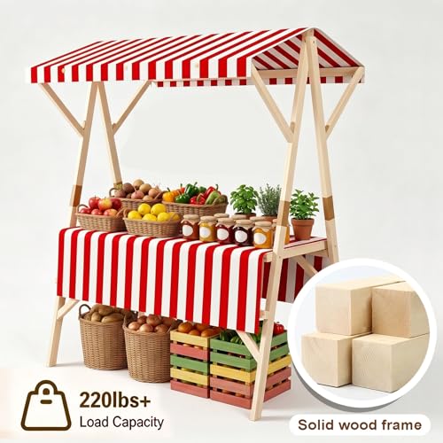 Stand de marché pliable rose 150x60x200cm avec auvent chic - 4