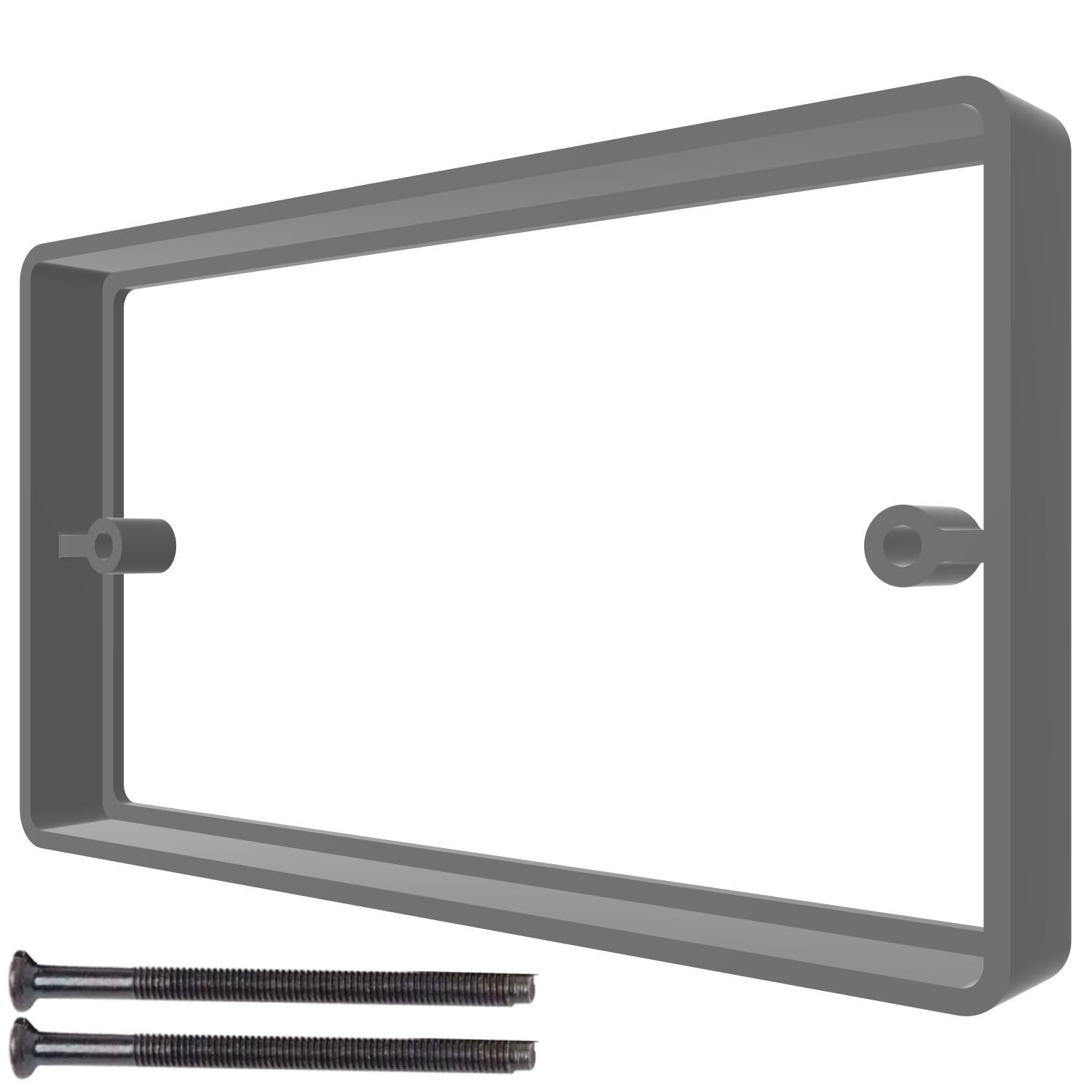 2 Gang Socket Extender 20mm Wall Box Spacer UK Back Box (Grey)