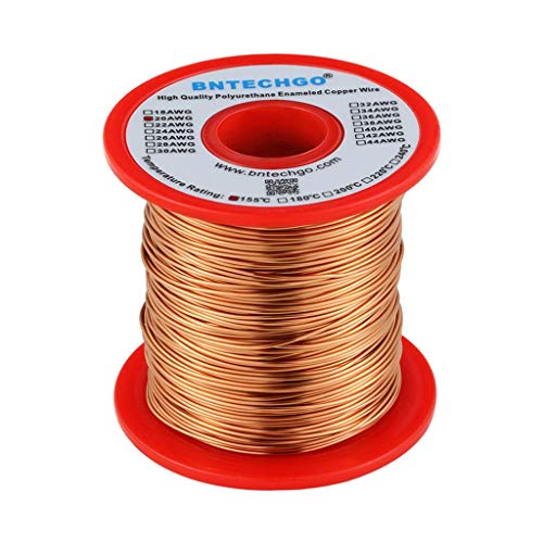 BNTECHGO 20 AWG Magnet Wire - Enameled Copper Wire - Enameled Magnet Winding Wire - 1.0 lb - 0.0315\" Diameter 1 Spool Coil Natural Temperature Rating 155℃ Widely Used for Transformers Inductors