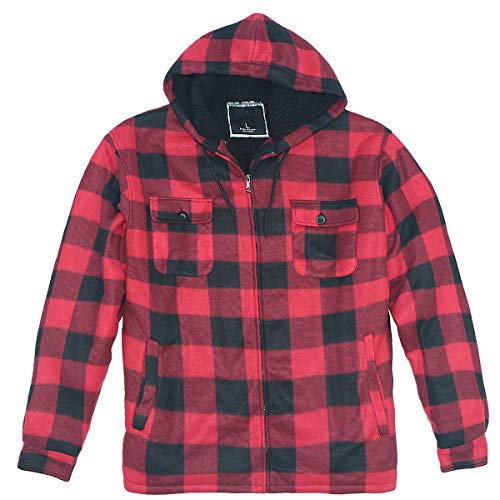 Image of Yasumond Hoodies for Men Zipper Fleece Sweatshirt Heavy Sherpa Lined Hooded Warm Winter Coats Big Tall