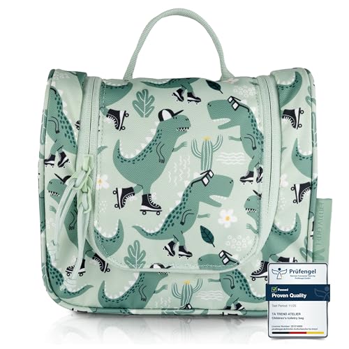 TA Trend Atelier Trousse de Toilette Enfant à Suspendre – Trousse de Toilette et Vanity Enfant Durable en Polyester recyclé, déperlante, avec Miroir et...