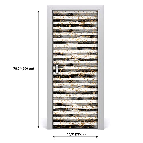Deco murale de qualite pour porte avec le papier peint 77x200 grunge - 3