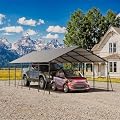 12 x 25 FT Heavy Duty Metal Carport, Galvanized Steel Car Canopy with Reinforced Frame, Outdoor Car Garage Shelter for Pickup Truck, SUV, Motorcycle & Boat, All Weather Protection
