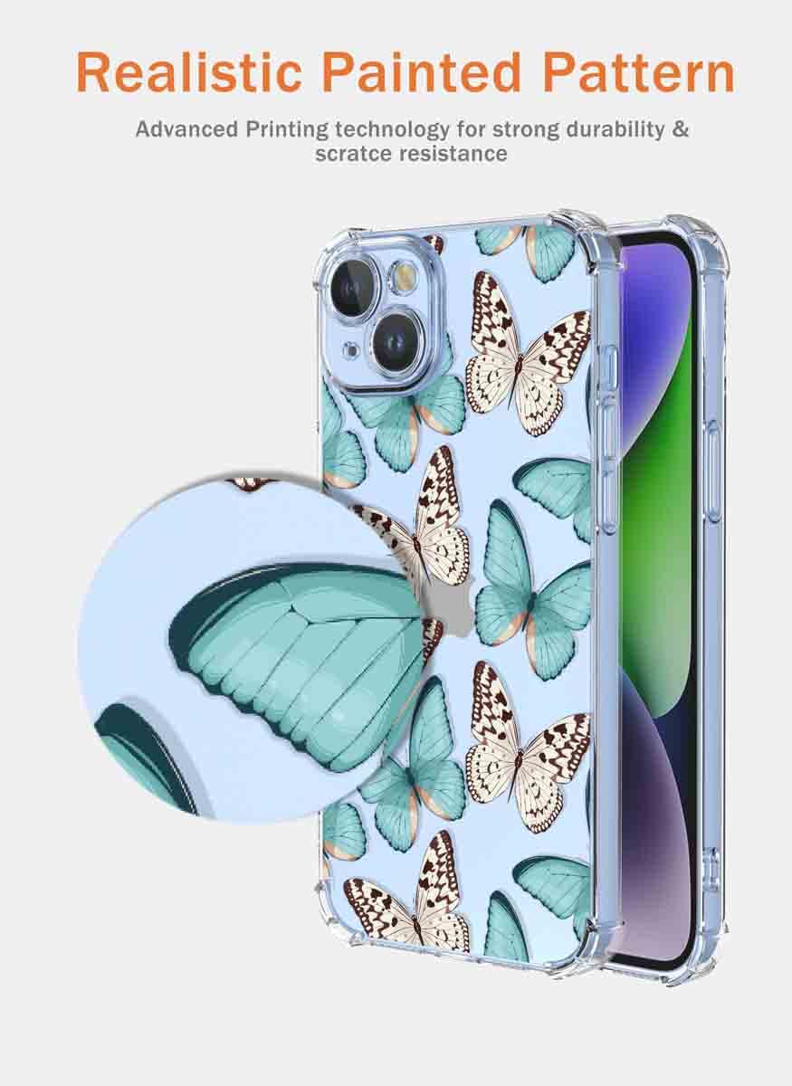 RankOne Custodia Per Nokia G22 (6,5 Pollici) – Cover In Silicone TPU Trasparente Con Stampa Floreale Fiori 5, Morbida E Antiurto