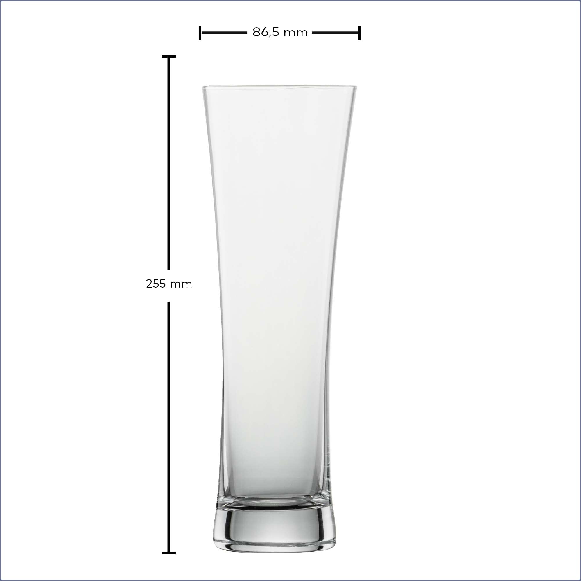 SCHOTT ZWIESEL Szklanki do piwa pszenicznego Beer Basic, 0,5 l (zestaw 4 szt.), proste szklanki do piwa pszenicznego, nadają się do mycia w zmywarce, Made in Germany (nr art. 130007)