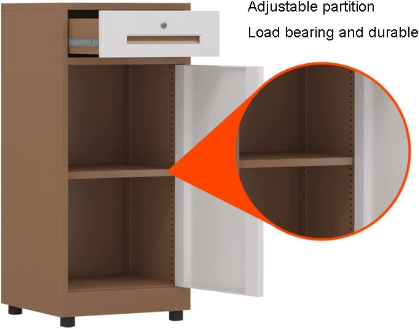 Armoire de classement verrouillable avec 1 tiroir et porte – Rangement sécurisé pour la maison, le bureau, les documents et les fournitures – Armoire de classement verrouillable pour une sécurité et