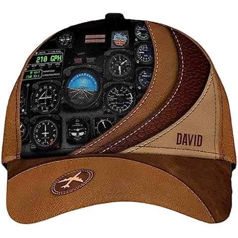 Personalized Pilot Classic Cap Personalized Gift for Pilot Adjustable Custom Cap for Men Pilot Gift Flight Instruments Cap (1) Multicolor Cover
